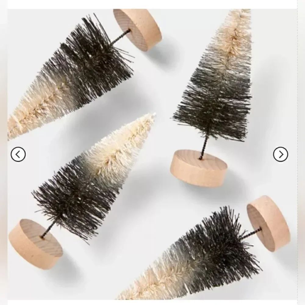 New lot of Christmas/ Halloween white & black Bottle Brush Trees home decor